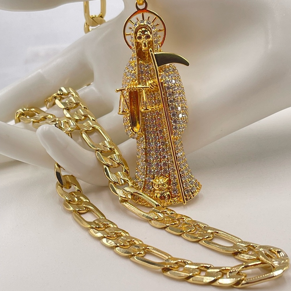 The Grim Reaper and chaIn Gold plated 18k - Picture 1 of 6